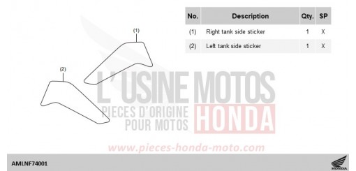 KIT,TANK SIDE STICKER CRF1100D3R de 2024